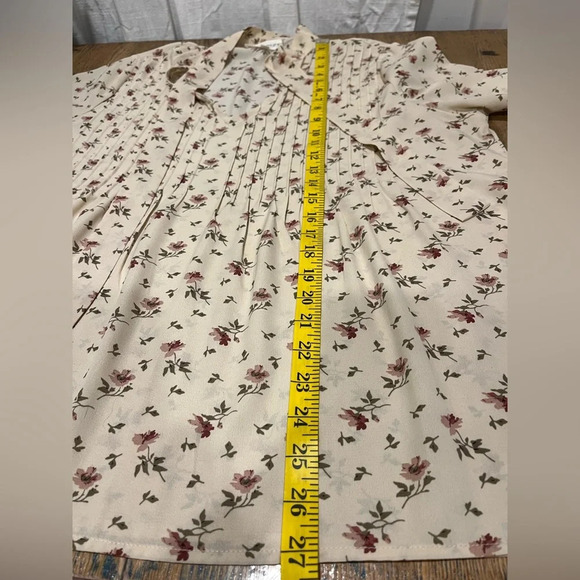 ONZE MONTRÉAL floral pattern cream blouse size XL - Picture 5 of 11